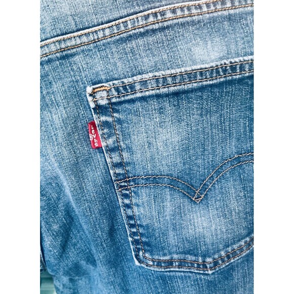 Levis 514 Mens 32x34 Medium Wash Distressed Straight Leg Denim Blue Jeans - Picture 13 of 13